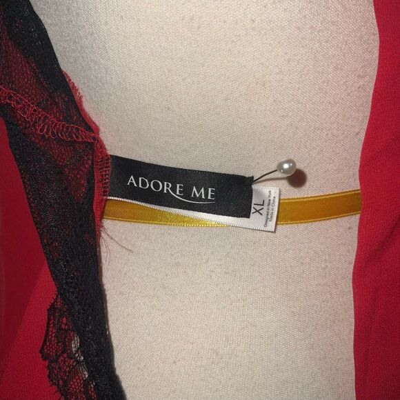Adore Me Lilith Babydoll Red With Black Lace Sash Tie Closure XL - Picture 5 of 5